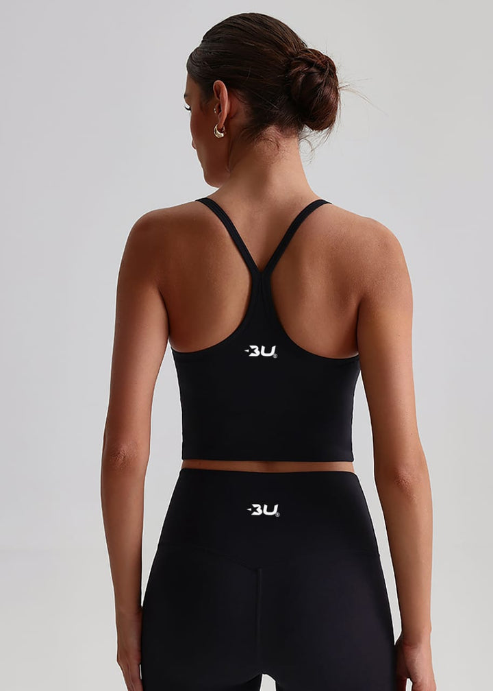 Removeable Pads Y Back Yoga Tank Top + No Front Rise Seams Crotchless Hot Shorts Yoga Set BYTZ0159 (2159 + 2301)