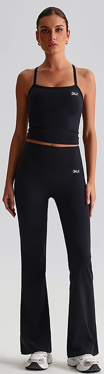 Removable Pads Y Back Yoga Tank Top + No Front Rise Seams Flare Legging Yoga Set BY2159 & 2189